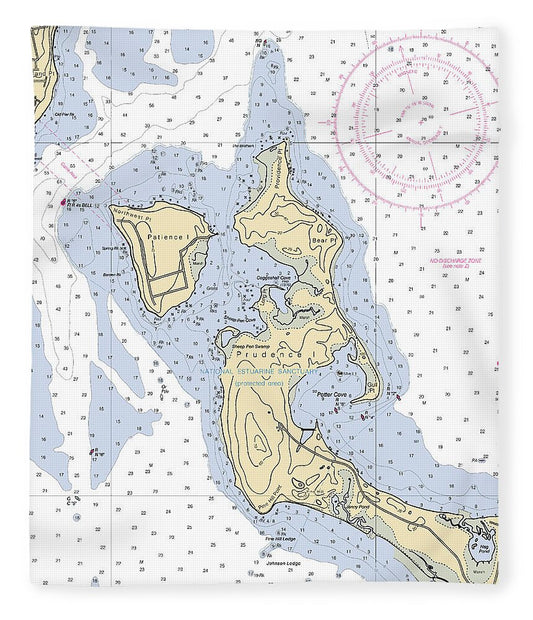 Patience Island-rhode Island Nautical Chart - Blanket