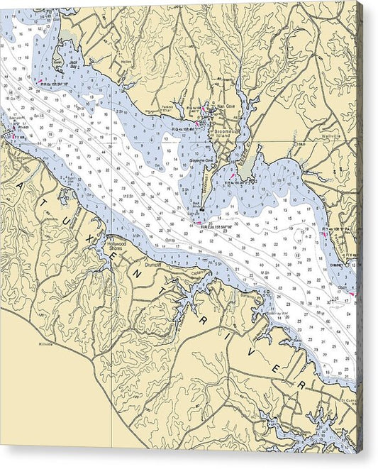 Patuxent River Broomes Island-maryland Nautical Chart - Acrylic Print