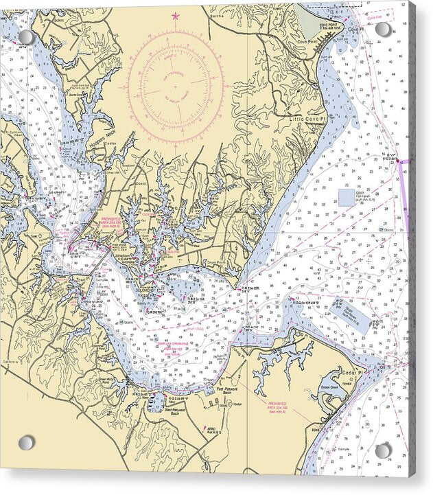 Patuxent River Cedar Point-maryland Nautical Chart - Acrylic Print