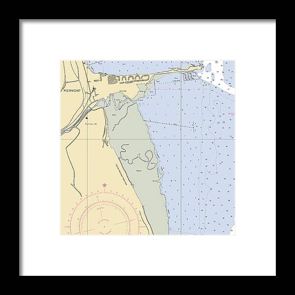 Piermont-new York Nautical Chart - Framed Print