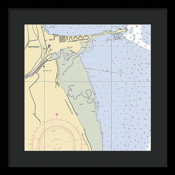 Piermont-new York Nautical Chart - Framed Print