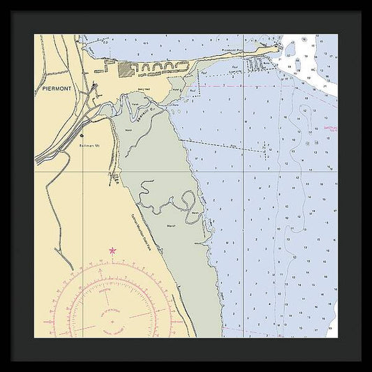 Piermont-new York Nautical Chart - Framed Print