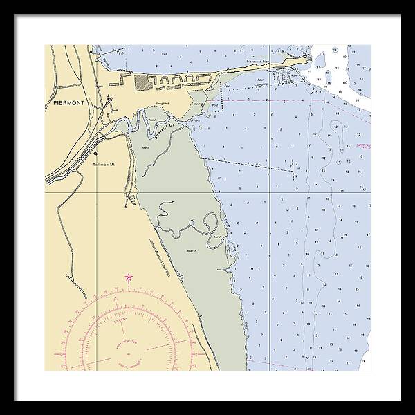 Piermont-new York Nautical Chart - Framed Print