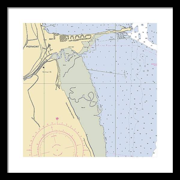 Piermont-new York Nautical Chart - Framed Print