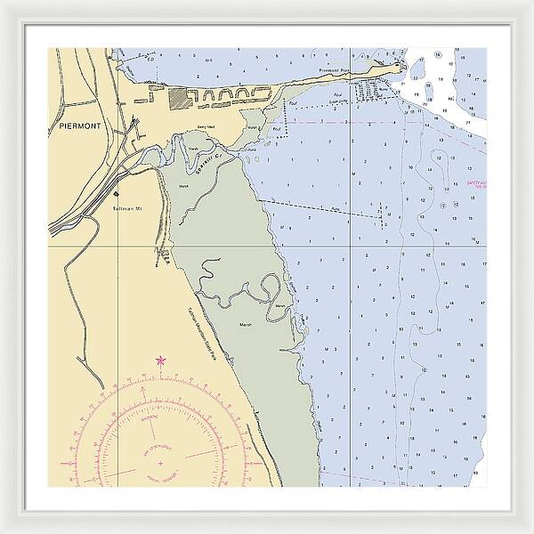 Piermont-new York Nautical Chart - Framed Print