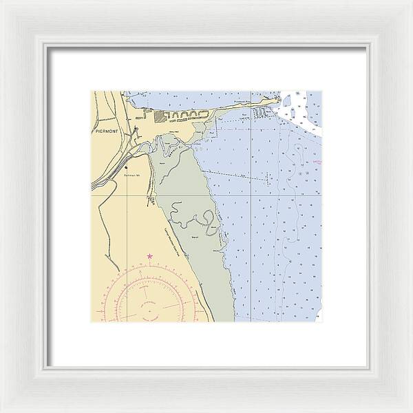 Piermont-new York Nautical Chart - Framed Print