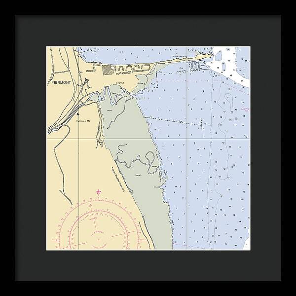 Piermont-new York Nautical Chart - Framed Print