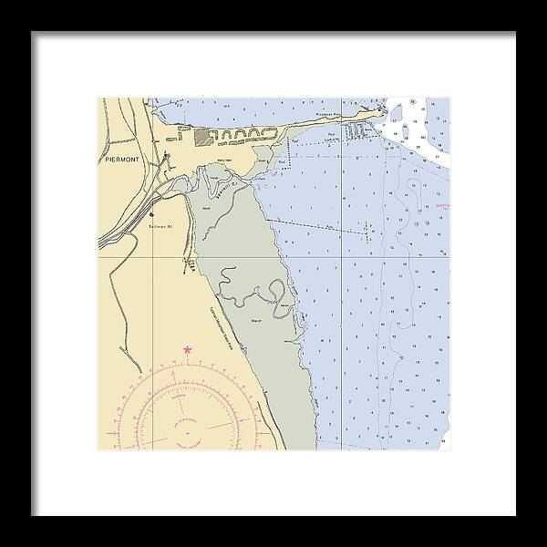 Piermont-new York Nautical Chart - Framed Print
