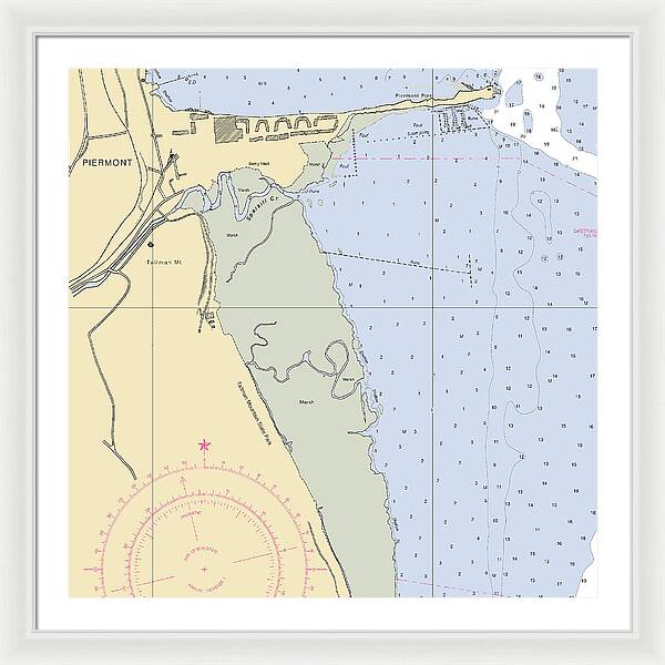 Piermont-new York Nautical Chart - Framed Print