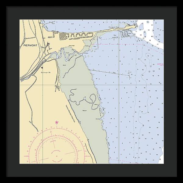Piermont-new York Nautical Chart - Framed Print
