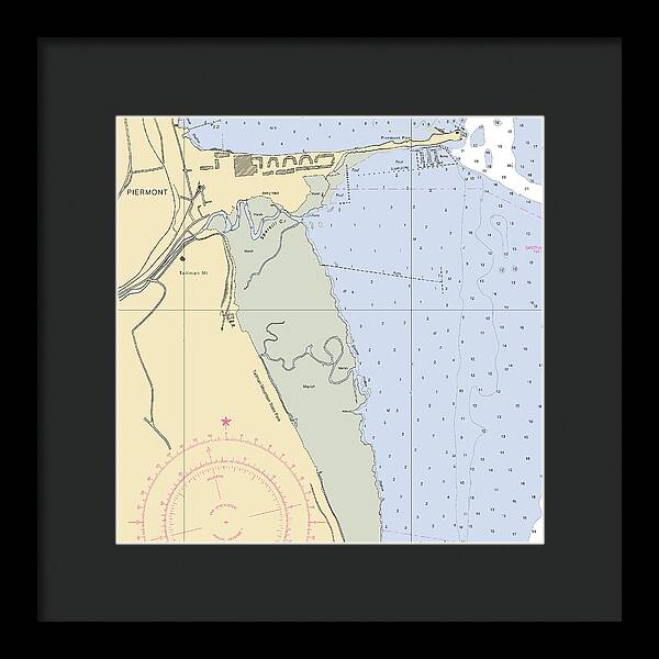 Piermont-new York Nautical Chart - Framed Print