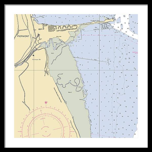 Piermont-new York Nautical Chart - Framed Print