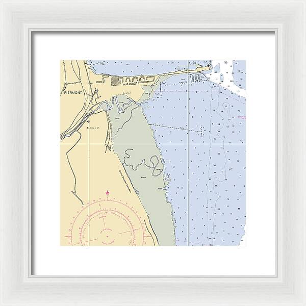 Piermont-new York Nautical Chart - Framed Print