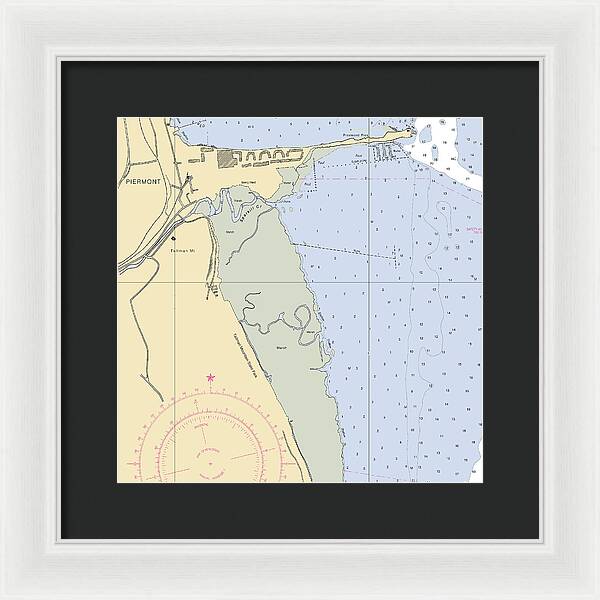 Piermont-new York Nautical Chart - Framed Print