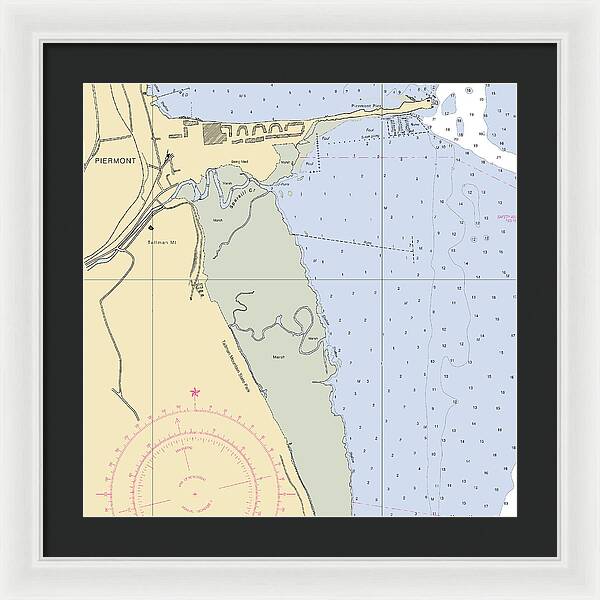 Piermont-new York Nautical Chart - Framed Print