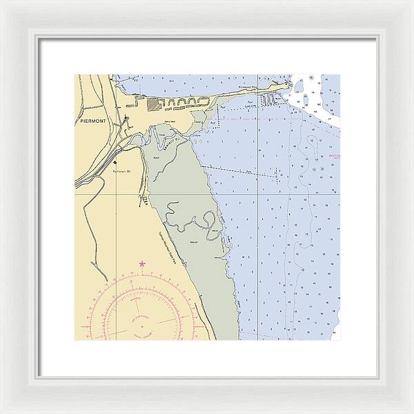 Piermont-new York Nautical Chart - Framed Print