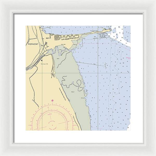 Piermont-new York Nautical Chart - Framed Print