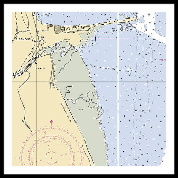 Piermont-new York Nautical Chart - Framed Print