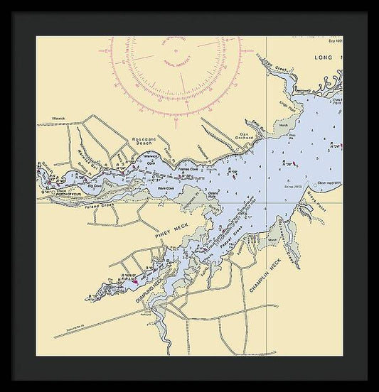 Piney Neck-delaware Nautical Chart - Framed Print