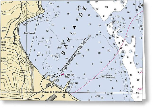 Playa De Fajardo-puerto Rico Nautical Chart - Greeting Card