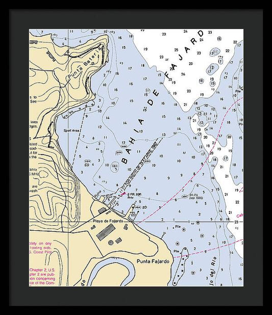 Playa De Fajardo-puerto Rico Nautical Chart - Framed Print