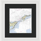 Plum Gut New York Nautical Chart - Framed Print