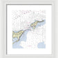 Plum Gut New York Nautical Chart - Framed Print