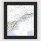 Plum Gut New York Nautical Chart - Framed Print