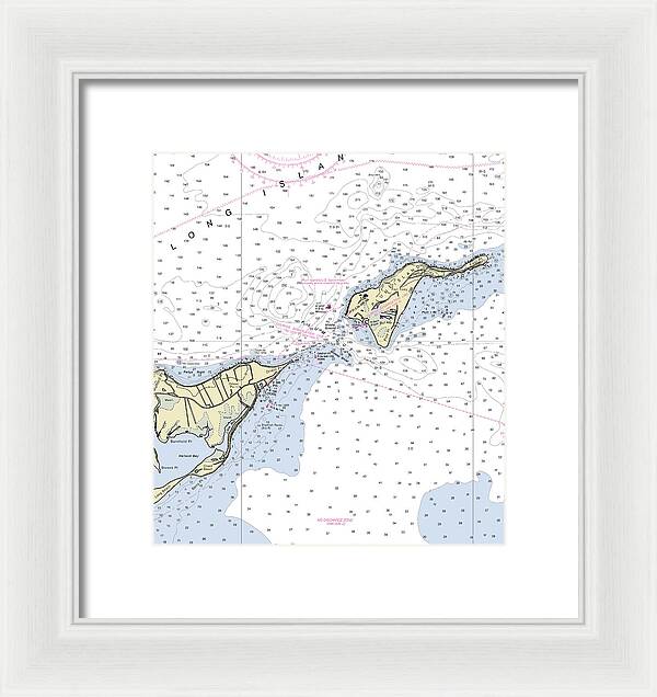 Plum Gut New York Nautical Chart - Framed Print