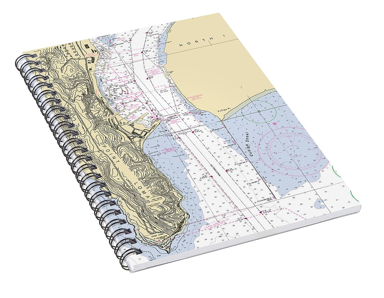 Point Loma-california Nautical Chart - Spiral Notebook