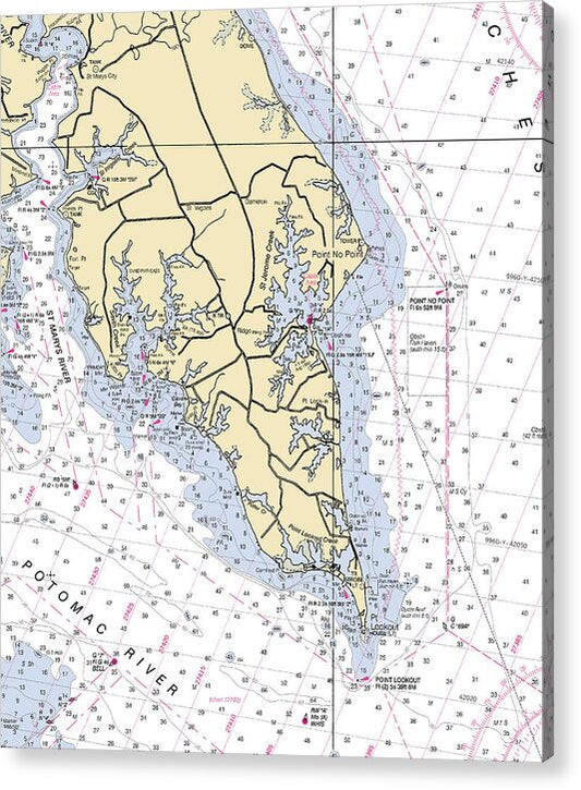 Point Lookout-maryland Nautical Chart - Acrylic Print