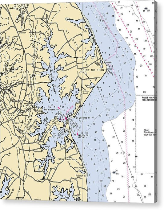 Point No Point-maryland Nautical Chart - Acrylic Print