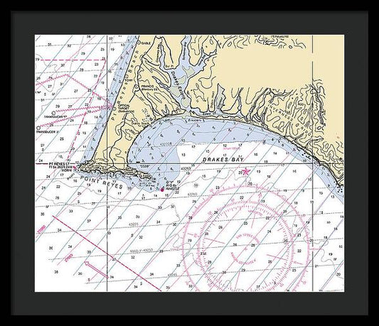 Point-reyes -california Nautical Chart _v6 - Framed Print