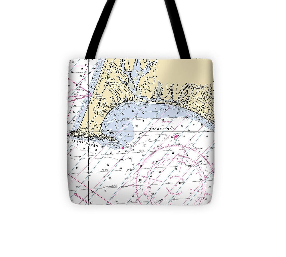 Point-reyes -california Nautical Chart _v6 - Tote Bag