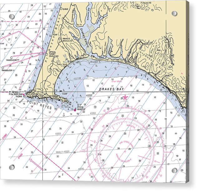 Point-reyes -california Nautical Chart _v6 - Acrylic Print