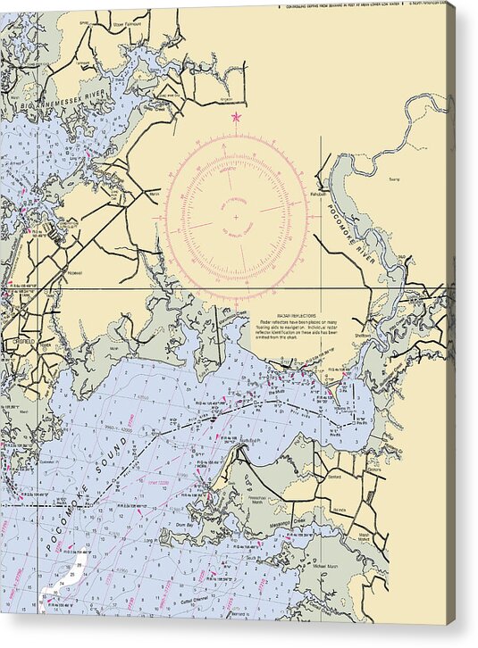Pokomoke River-maryland Nautical Chart - Acrylic Print