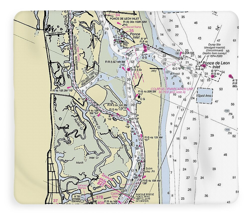Ponce De Leon Inlet Florida Nautical Chart - Blanket