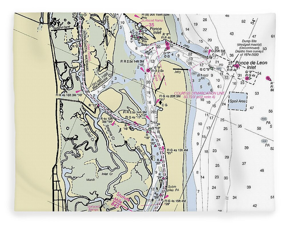 Ponce De Leon Inlet Florida Nautical Chart - Blanket