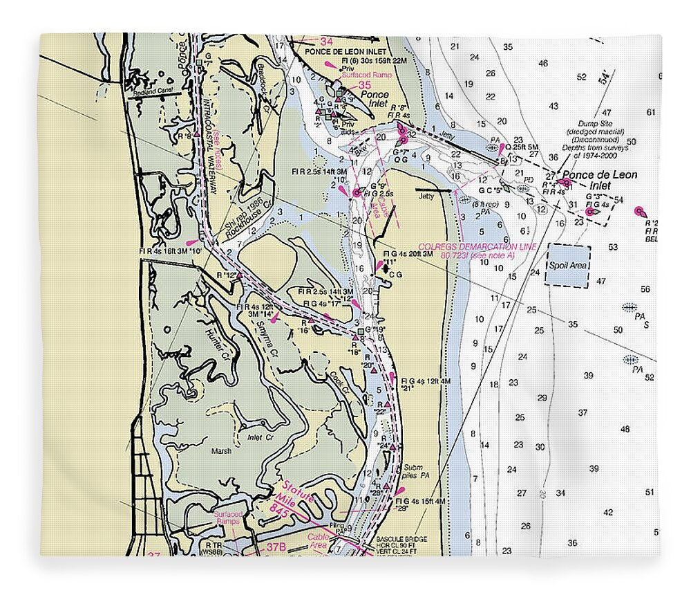 Ponce De Leon Inlet Florida Nautical Chart - Blanket