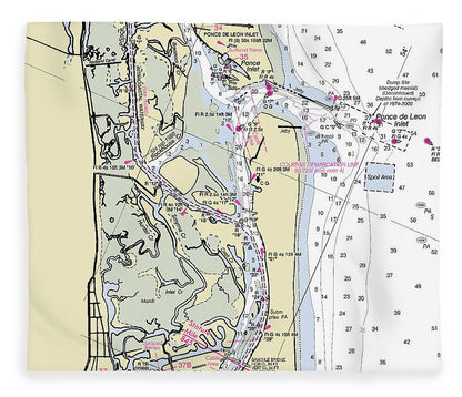 Ponce De Leon Inlet Florida Nautical Chart - Blanket