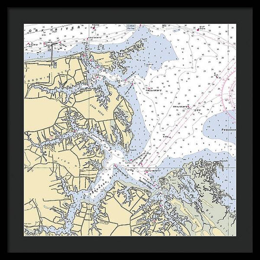 Poquoson River-virginia Nautical Chart - Framed Print