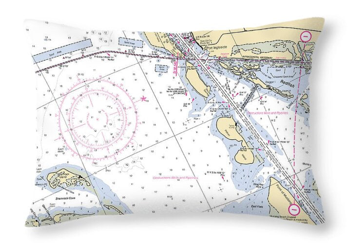 Port Ingleside-texas Nautical Chart - Throw Pillow
