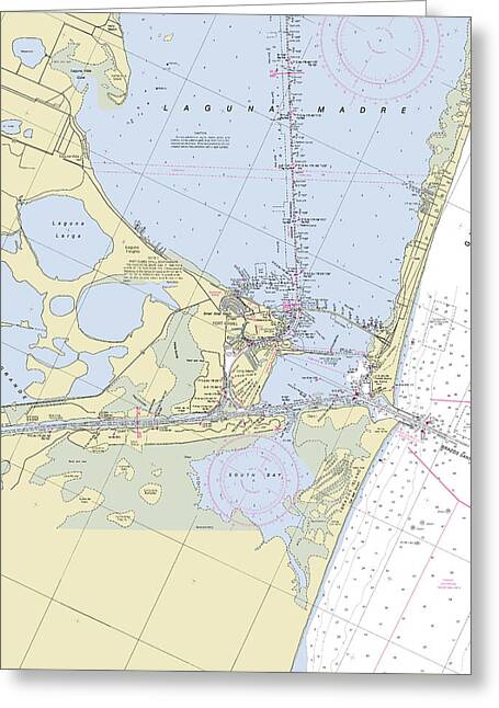 Port Isabel and Laguna Madre Texas Nautical Chart - Greeting Card