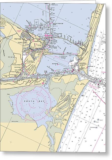 Port Isabel-texas Nautical Chart - Greeting Card