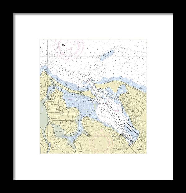 Port Jefferson New York Nautical Chart - Framed Print