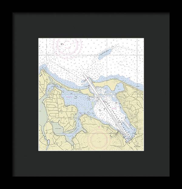 Port Jefferson New York Nautical Chart - Framed Print