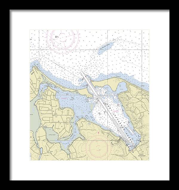 Port Jefferson New York Nautical Chart - Framed Print