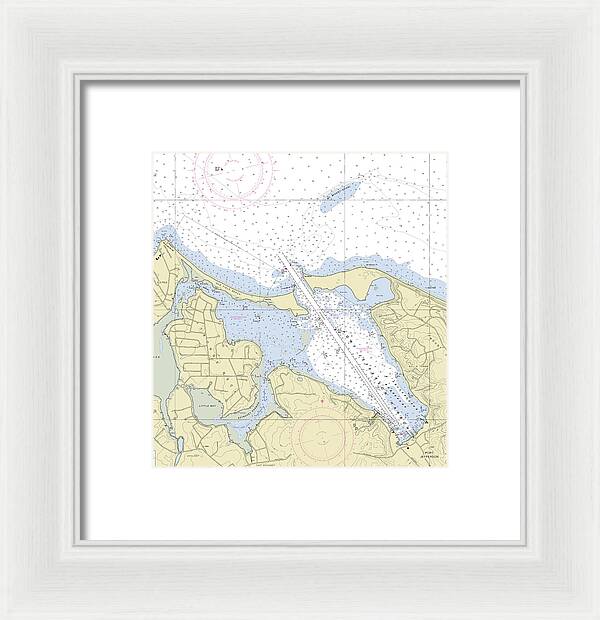 Port Jefferson New York Nautical Chart - Framed Print
