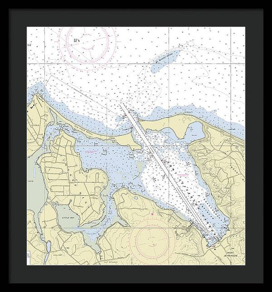 Port Jefferson New York Nautical Chart - Framed Print