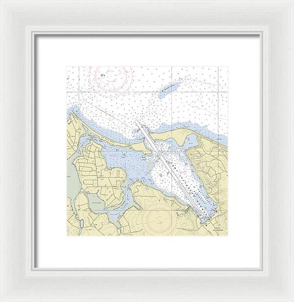Port Jefferson New York Nautical Chart - Framed Print